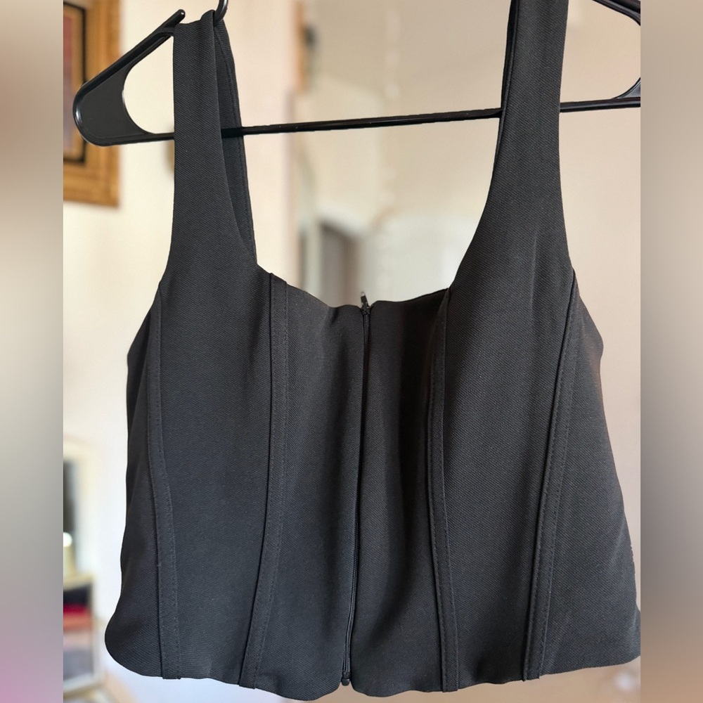 Black zipper corset top